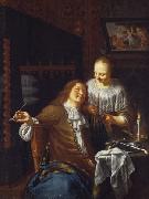 Paulus Moreelse Lady and Cavalier oil